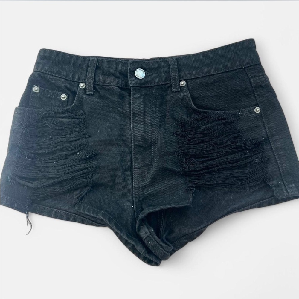 Black Carmar high waisted denim shorts